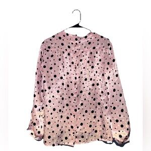 Vintage Samuel Robert by Peter Hatsiandreu Pink Polka Dot Blouse Size 6